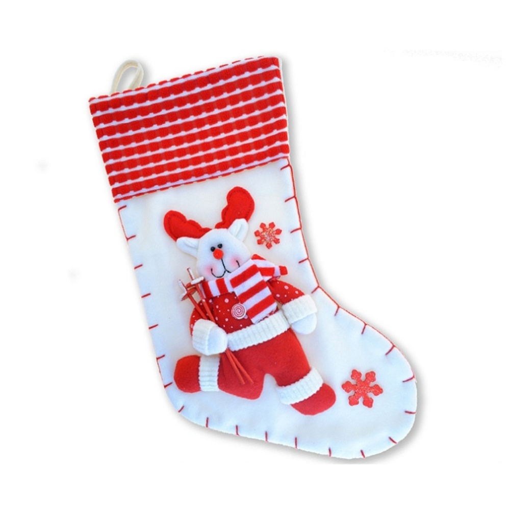 Reindeer Classic Red Christmas Stocking